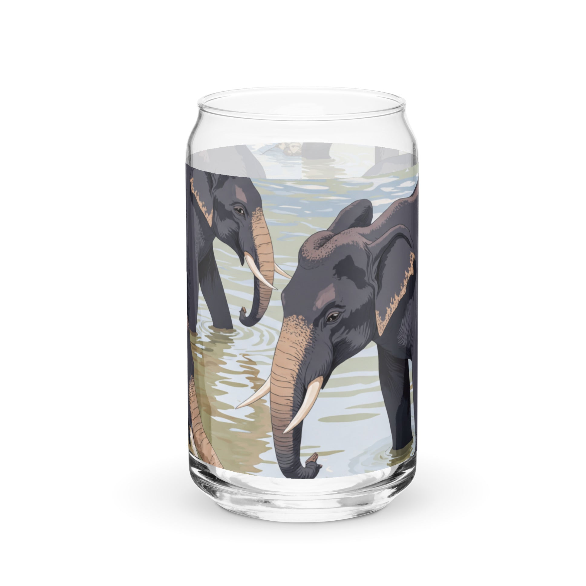 Elephants can-shaped glass