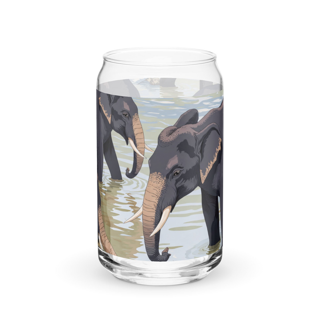 Elephants can-shaped glass