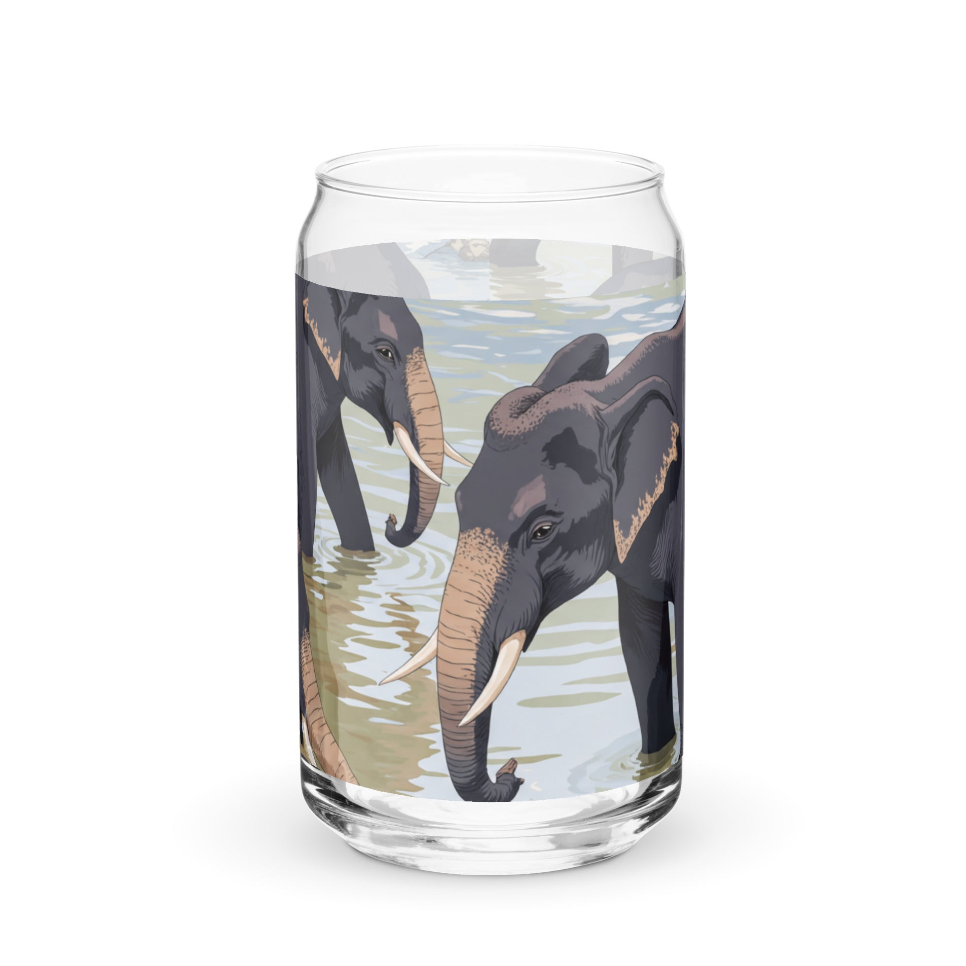 Elephants can-shaped glass