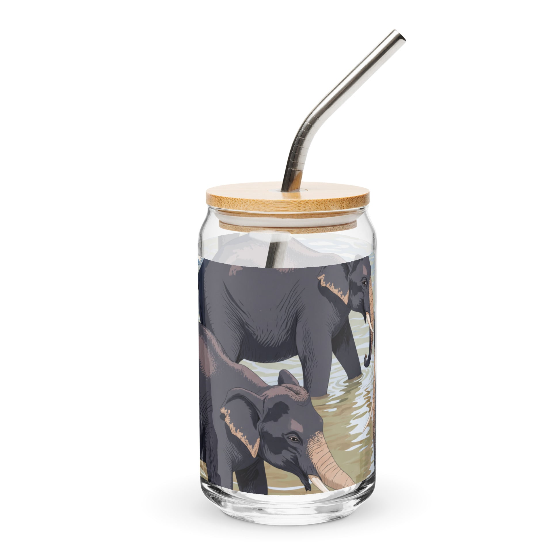 Elephants can-shaped glass